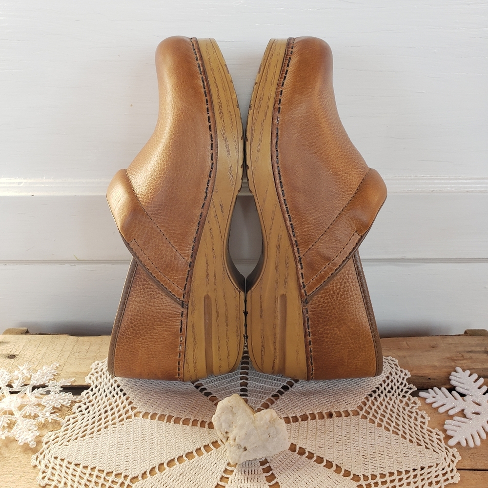 Dansko Pro Honey Clogs Burnished Distressed Pebble Leather Boho Cottage 8.5-9 - Picture 12 of 16